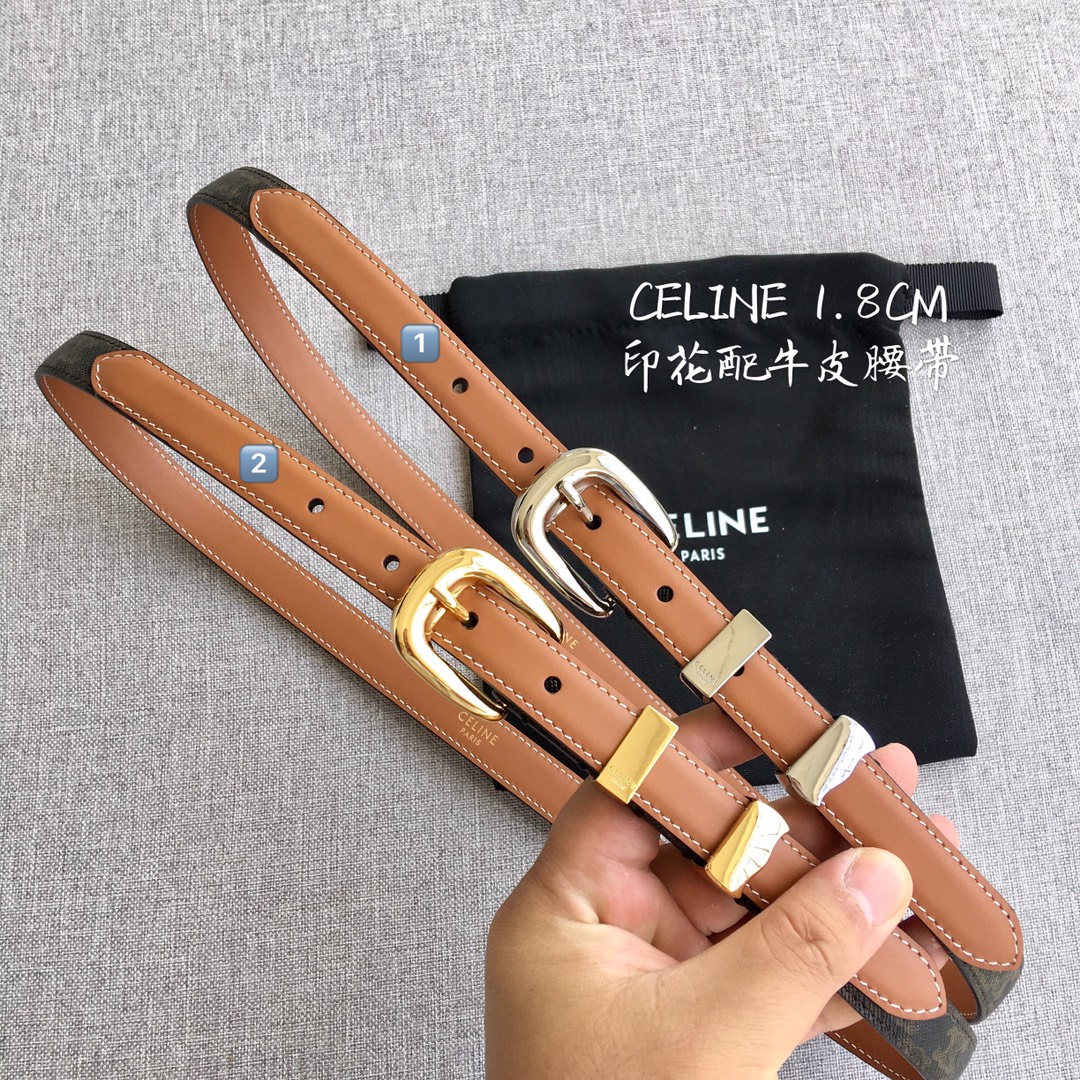 Celine Women Leather Belts Width 1.8cm 0006