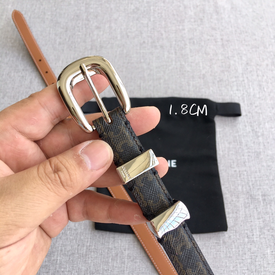 Celine Women Leather Belts Width 1.8cm 0006