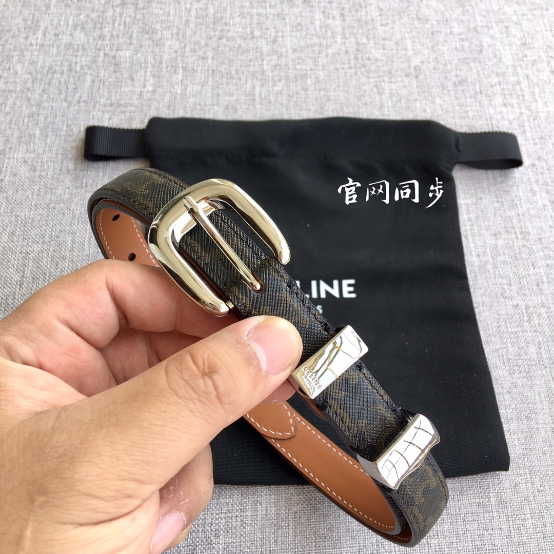 Celine Women Leather Belts Width 1.8cm 0006