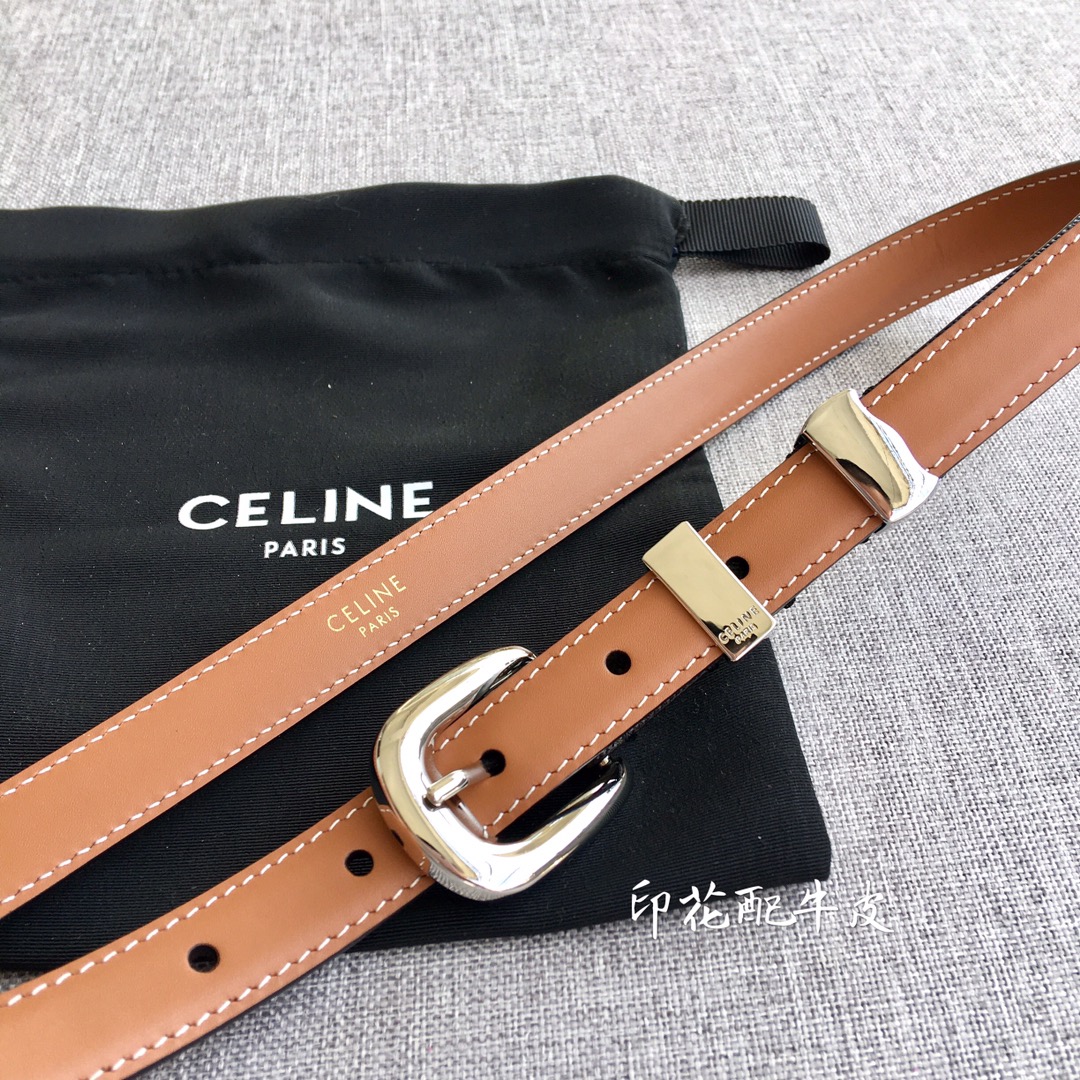 Celine Women Leather Belts Width 1.8cm 0006