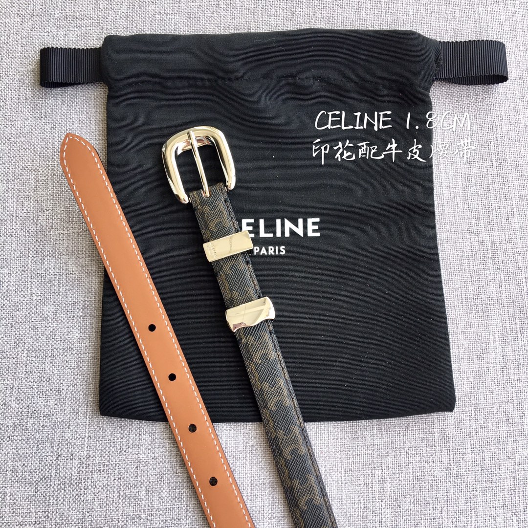 Celine Women Leather Belts Width 1.8cm 0006