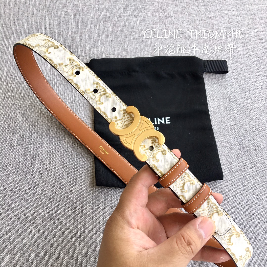 Celine Women Leather Belts Width 1.8cm 0007