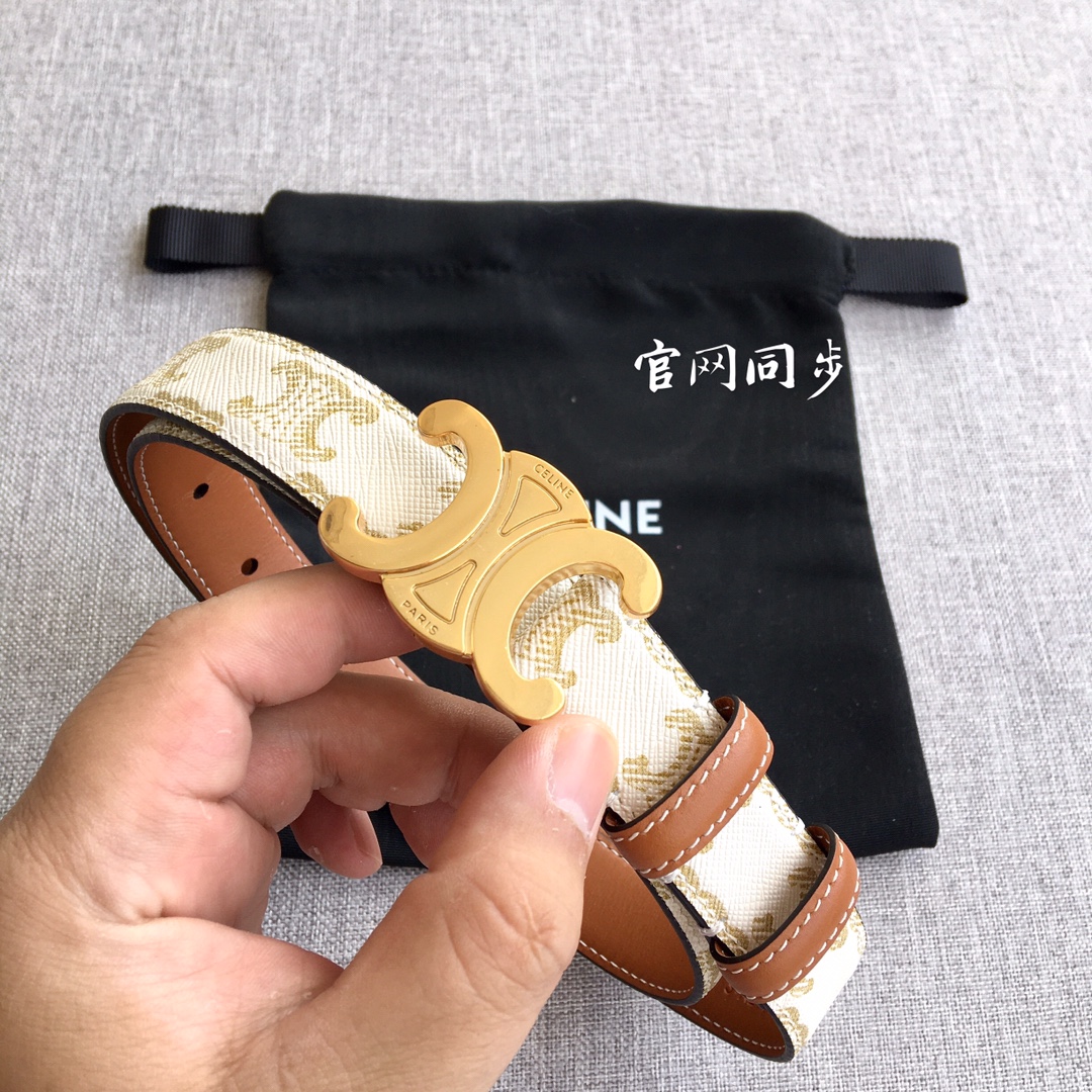 Celine Women Leather Belts Width 1.8cm 0007