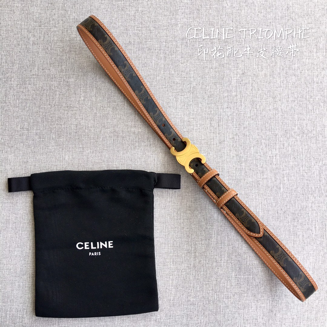 Celine Women Leather Belts Width 1.8cm 0009