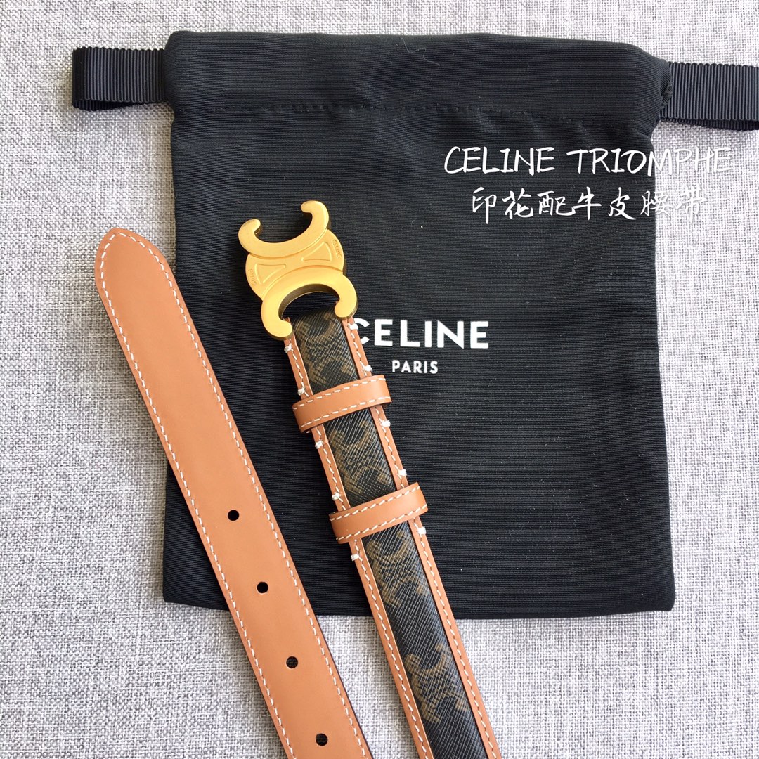 Celine Women Leather Belts Width 1.8cm 0009