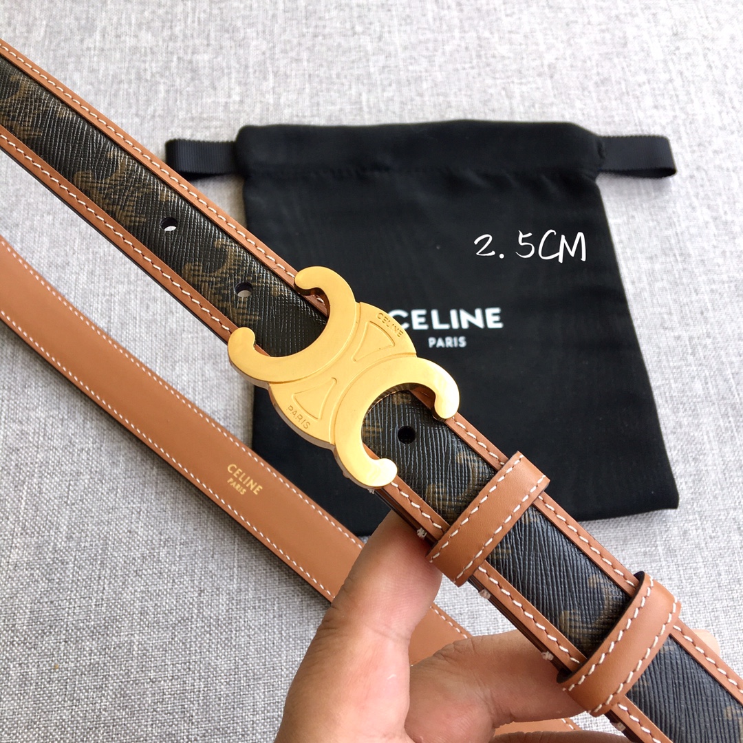 Celine Women Leather Belts Width 1.8cm 0009