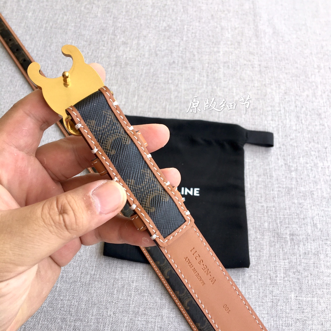 Celine Women Leather Belts Width 1.8cm 0009