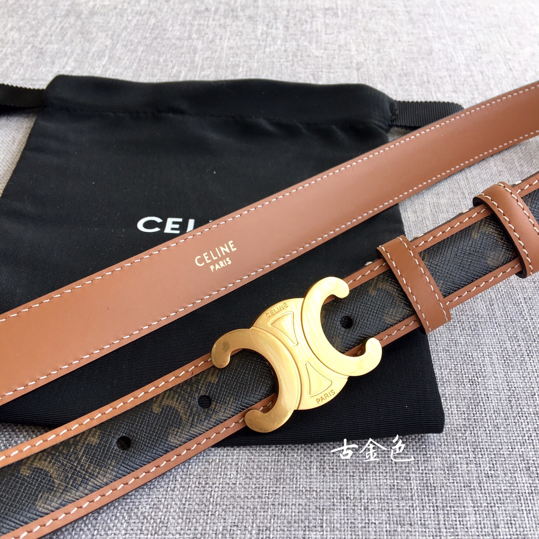 Celine Women Leather Belts Width 1.8cm 0009