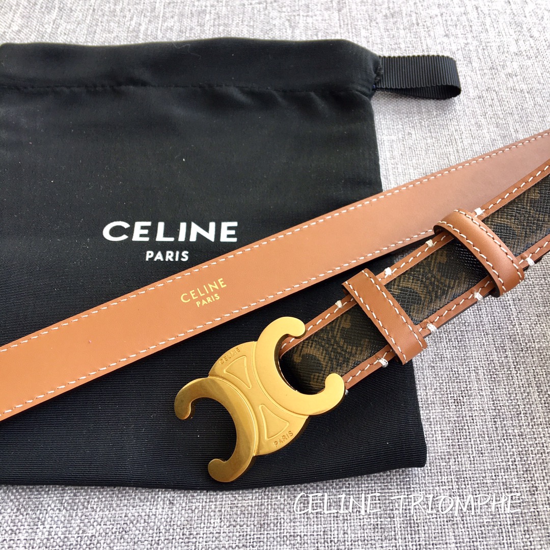 Celine Women Leather Belts Width 1.8cm 0009