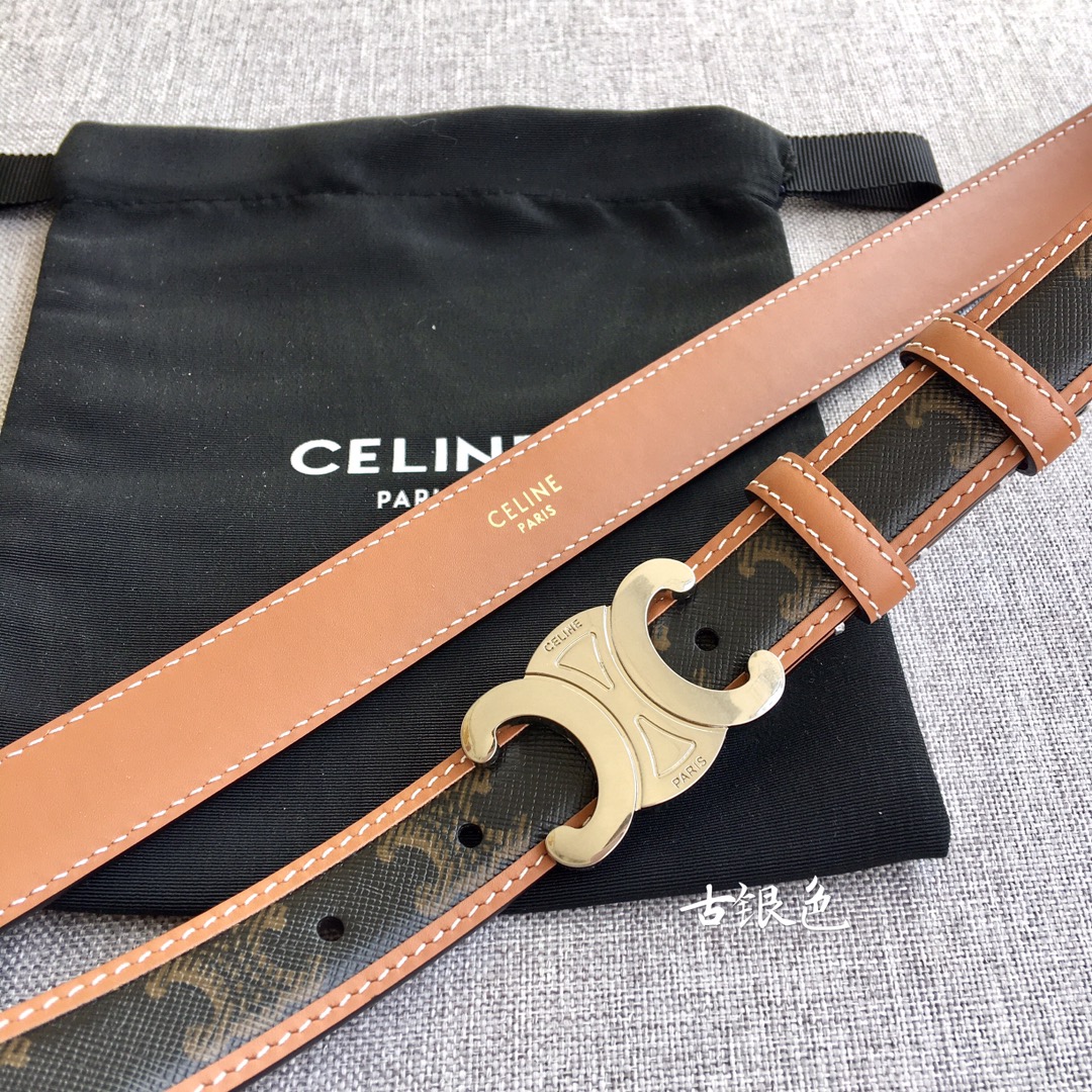 Celine Women Leather Belts Width 1.8cm 0010