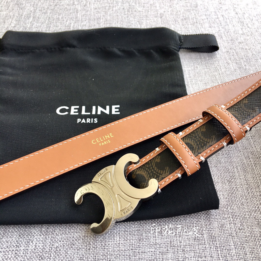 Celine Women Leather Belts Width 1.8cm 0010