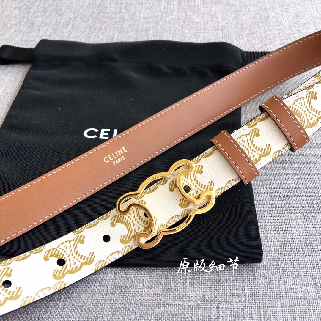 Celine Women Leather Belts Width 1.8cm 0011