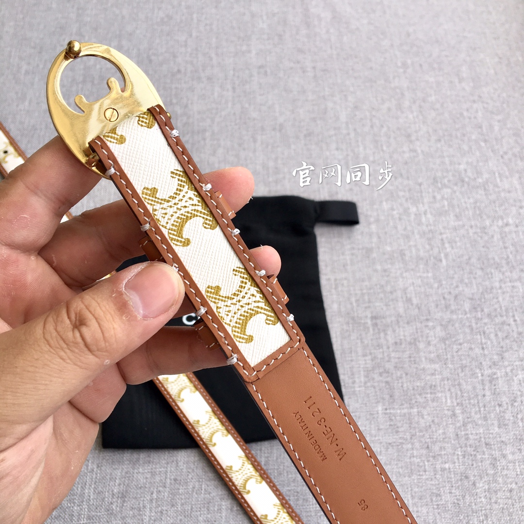 Celine Women Leather Belts Width 1.8cm 0014