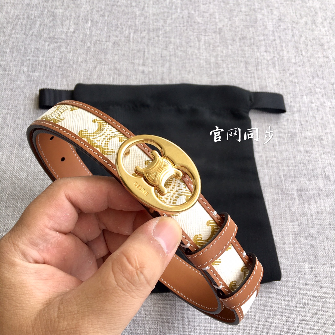 Celine Women Leather Belts Width 1.8cm 0014