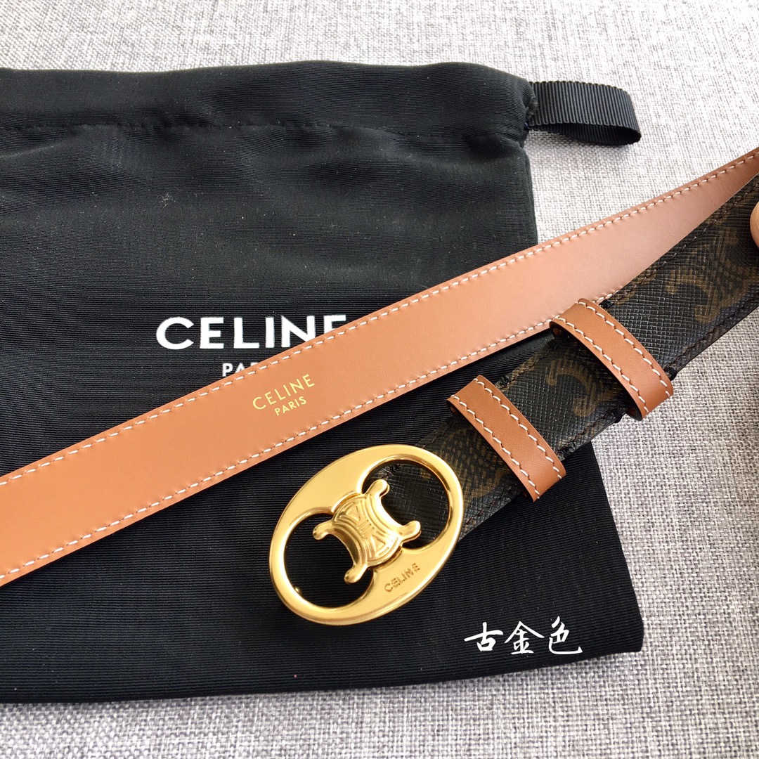 Celine Women Leather Belts Width 1.8cm 0015