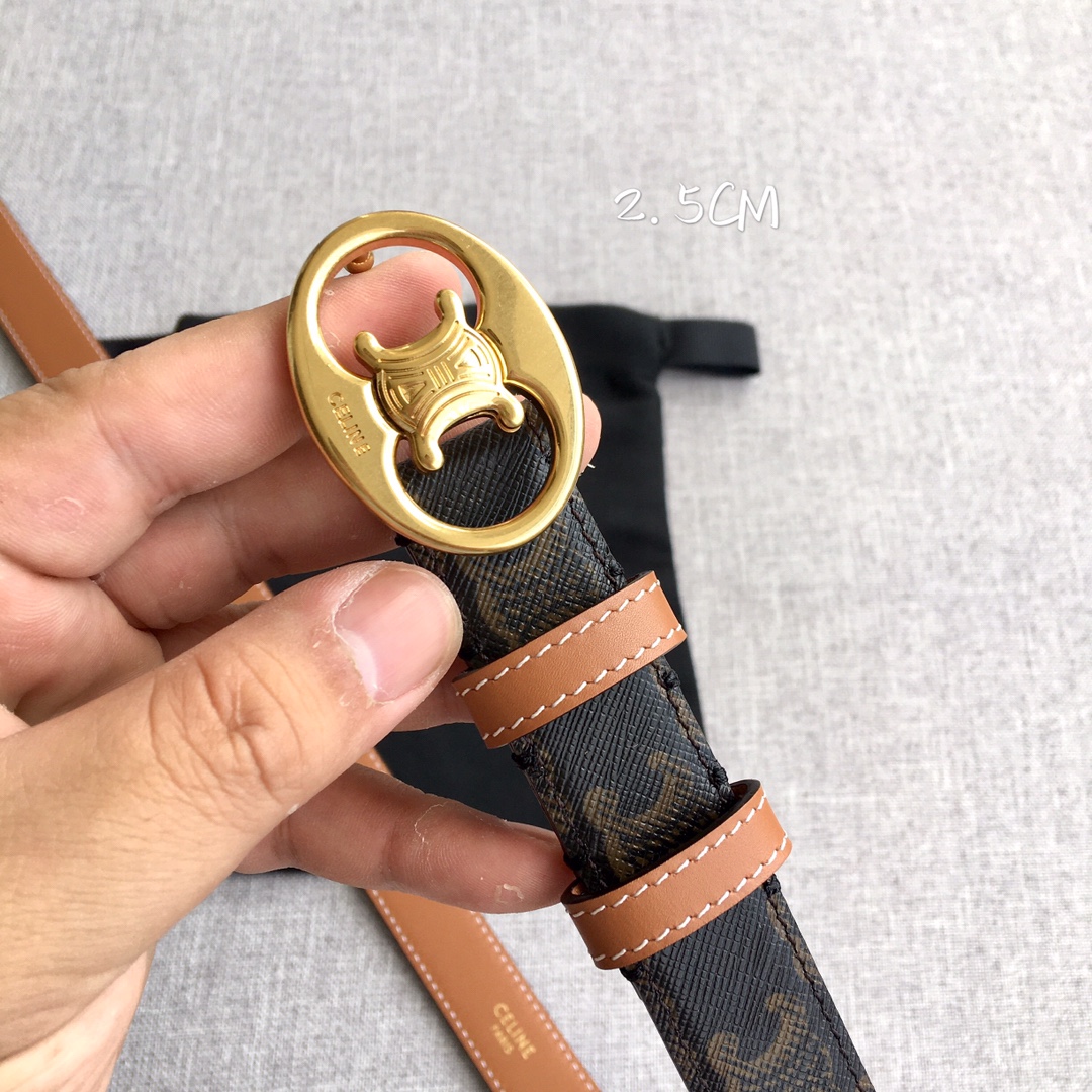 Celine Women Leather Belts Width 1.8cm 0015