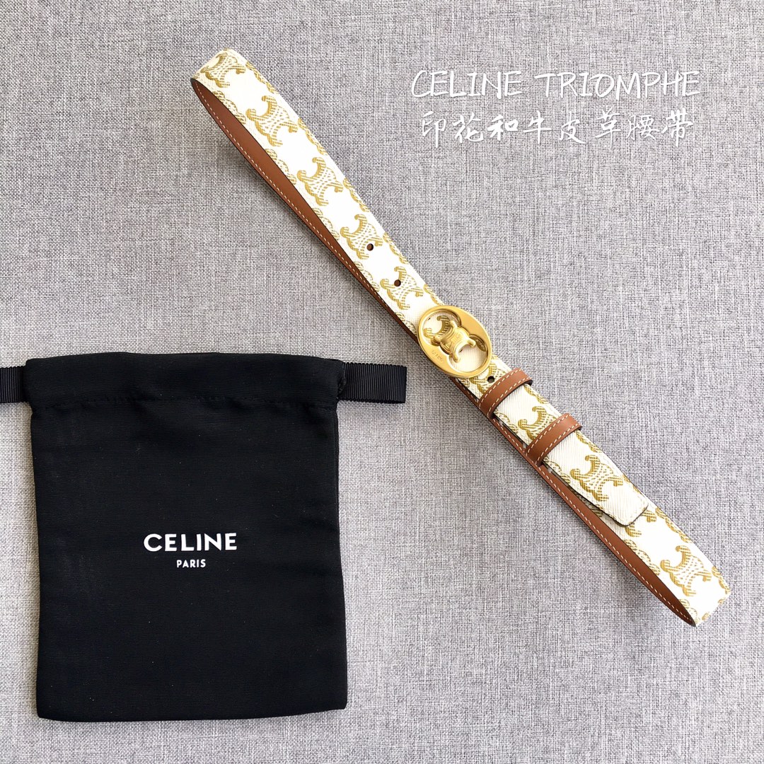 Celine Women Leather Belts Width 1.8cm 0016