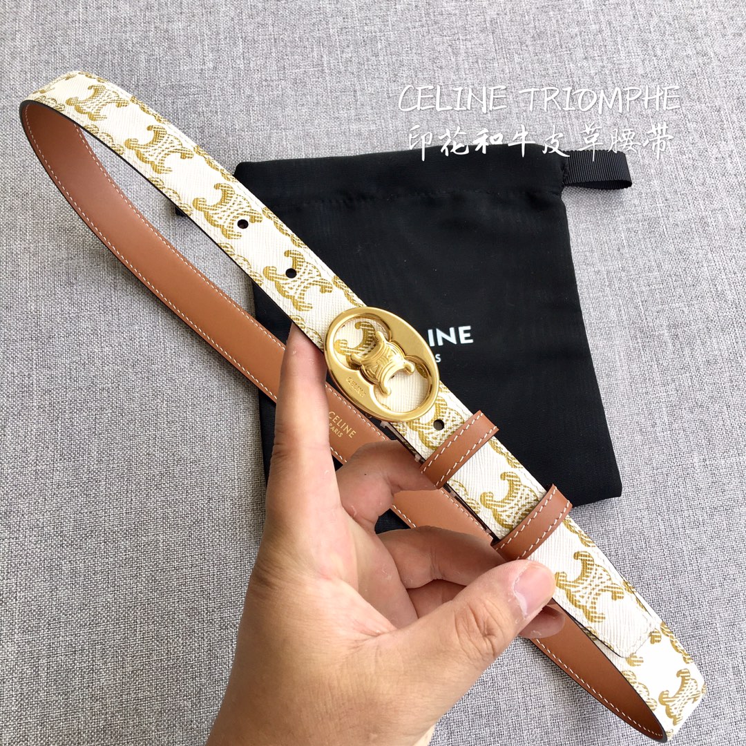 Celine Women Leather Belts Width 1.8cm 0016