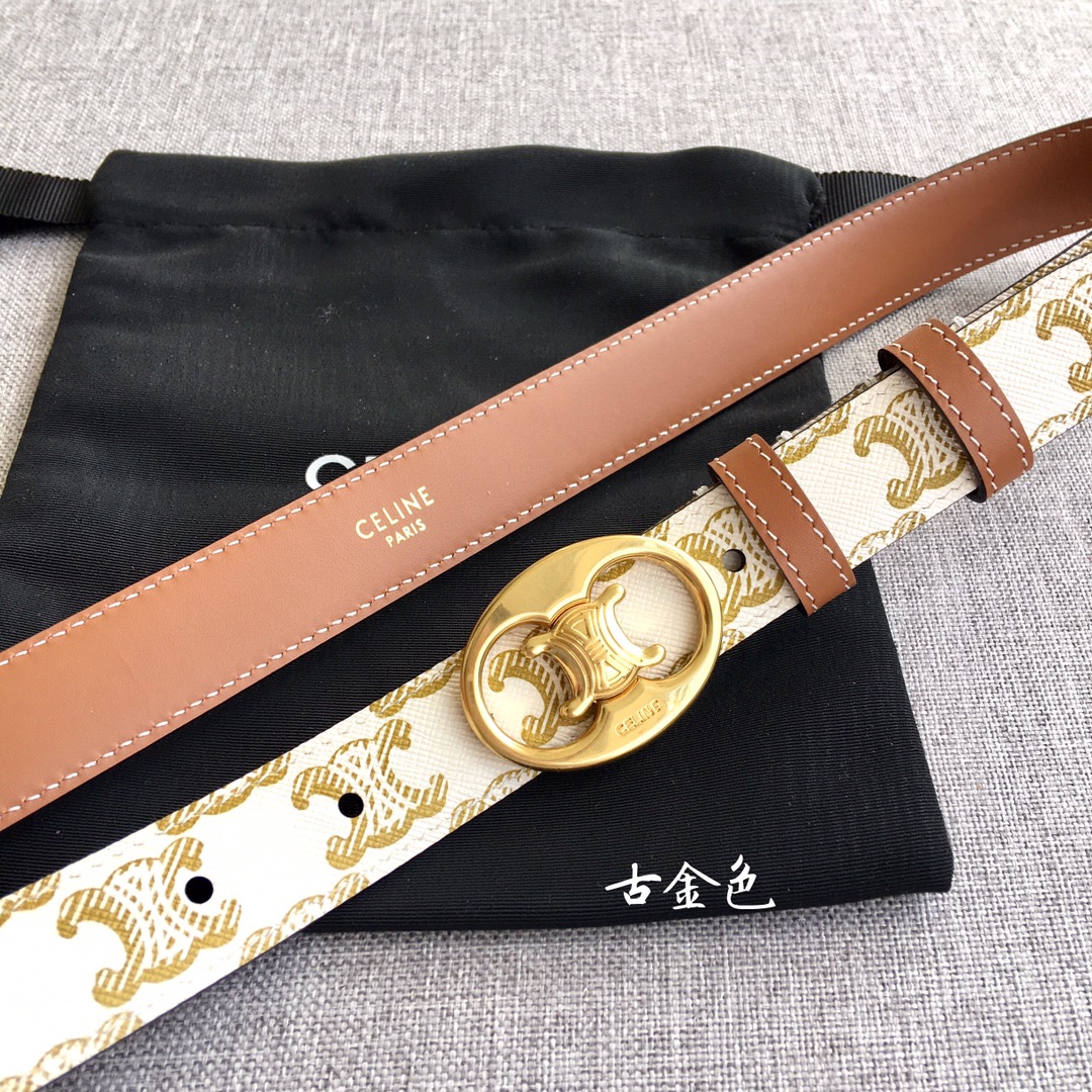 Celine Women Leather Belts Width 1.8cm 0016