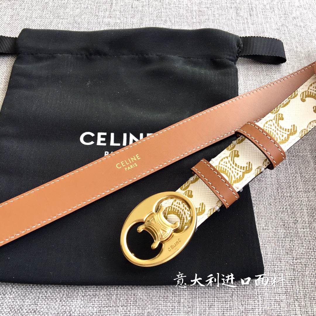 Celine Women Leather Belts Width 1.8cm 0016