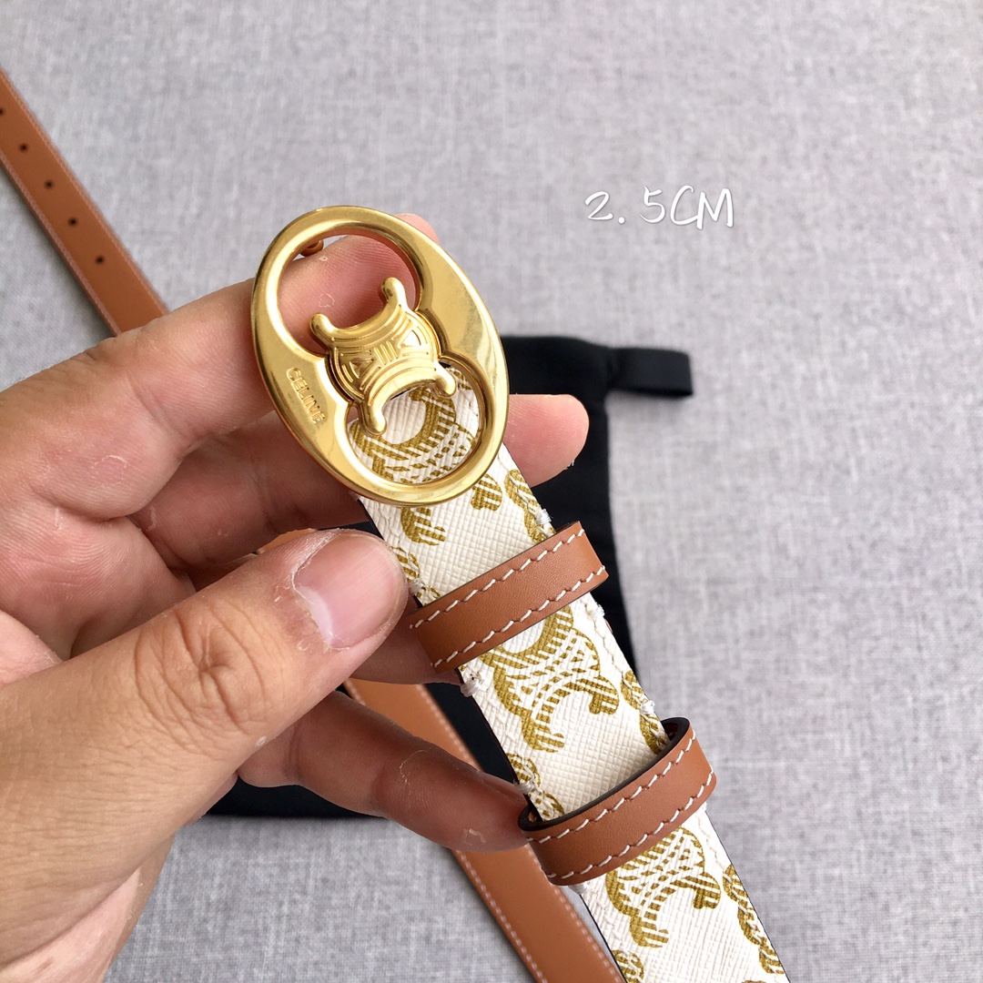 Celine Women Leather Belts Width 1.8cm 0016