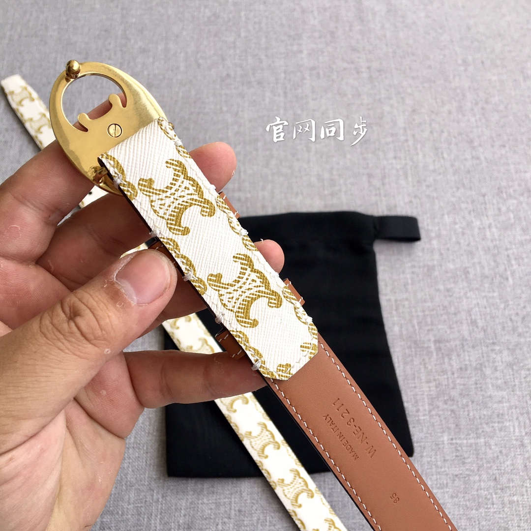 Celine Women Leather Belts Width 1.8cm 0016