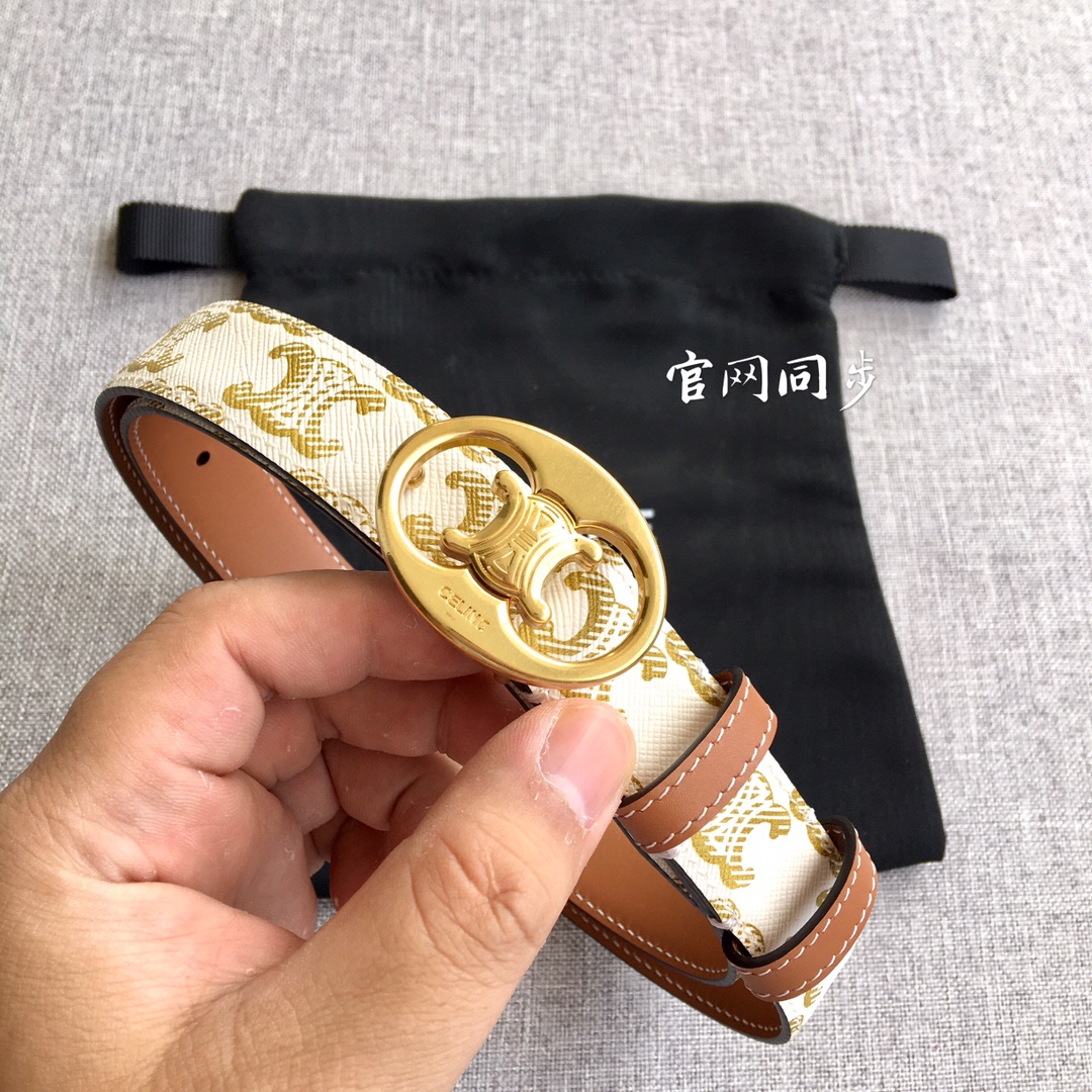 Celine Women Leather Belts Width 1.8cm 0016