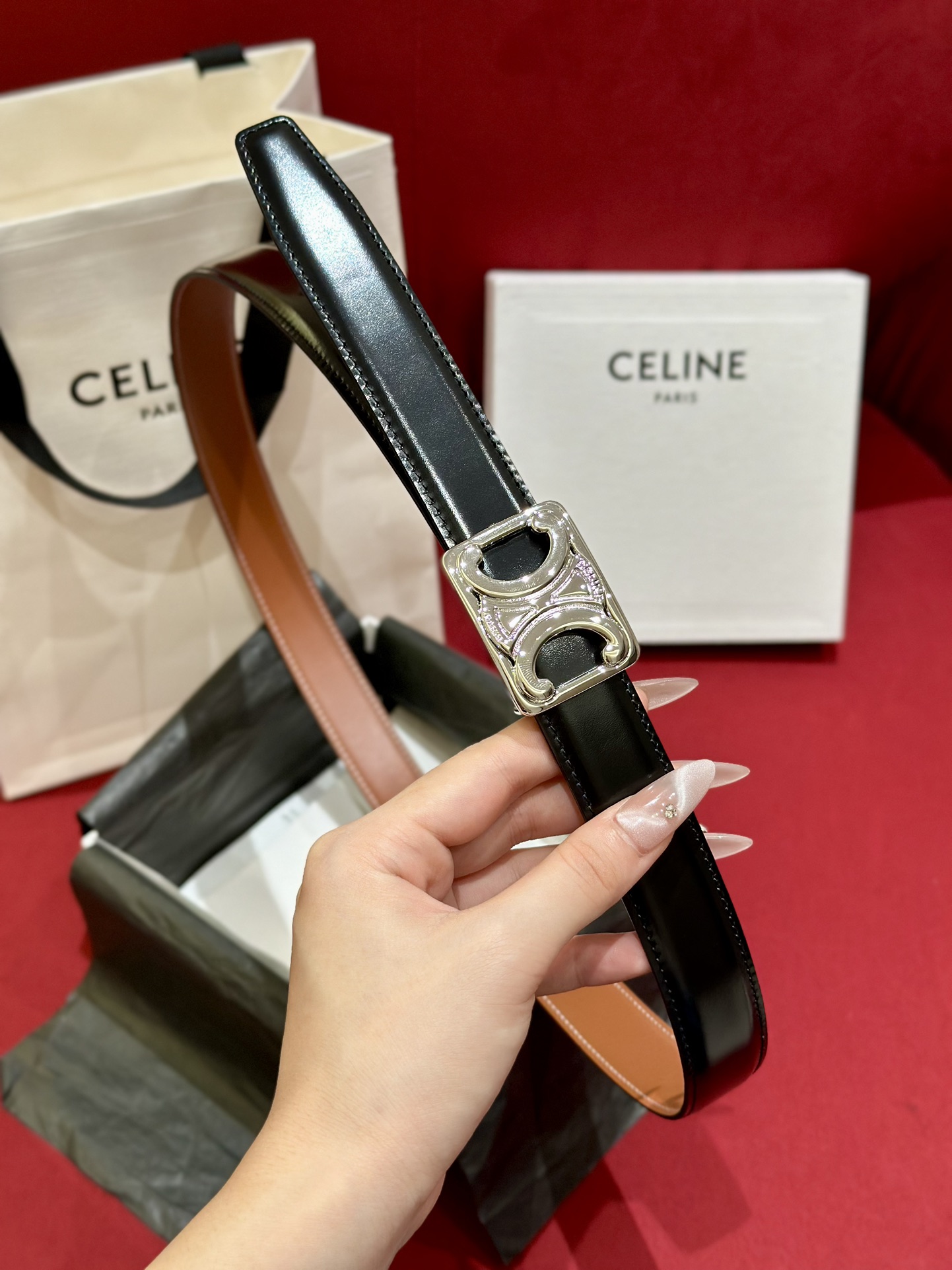 Celine Women Leather Belts Width 2.5cm 0028