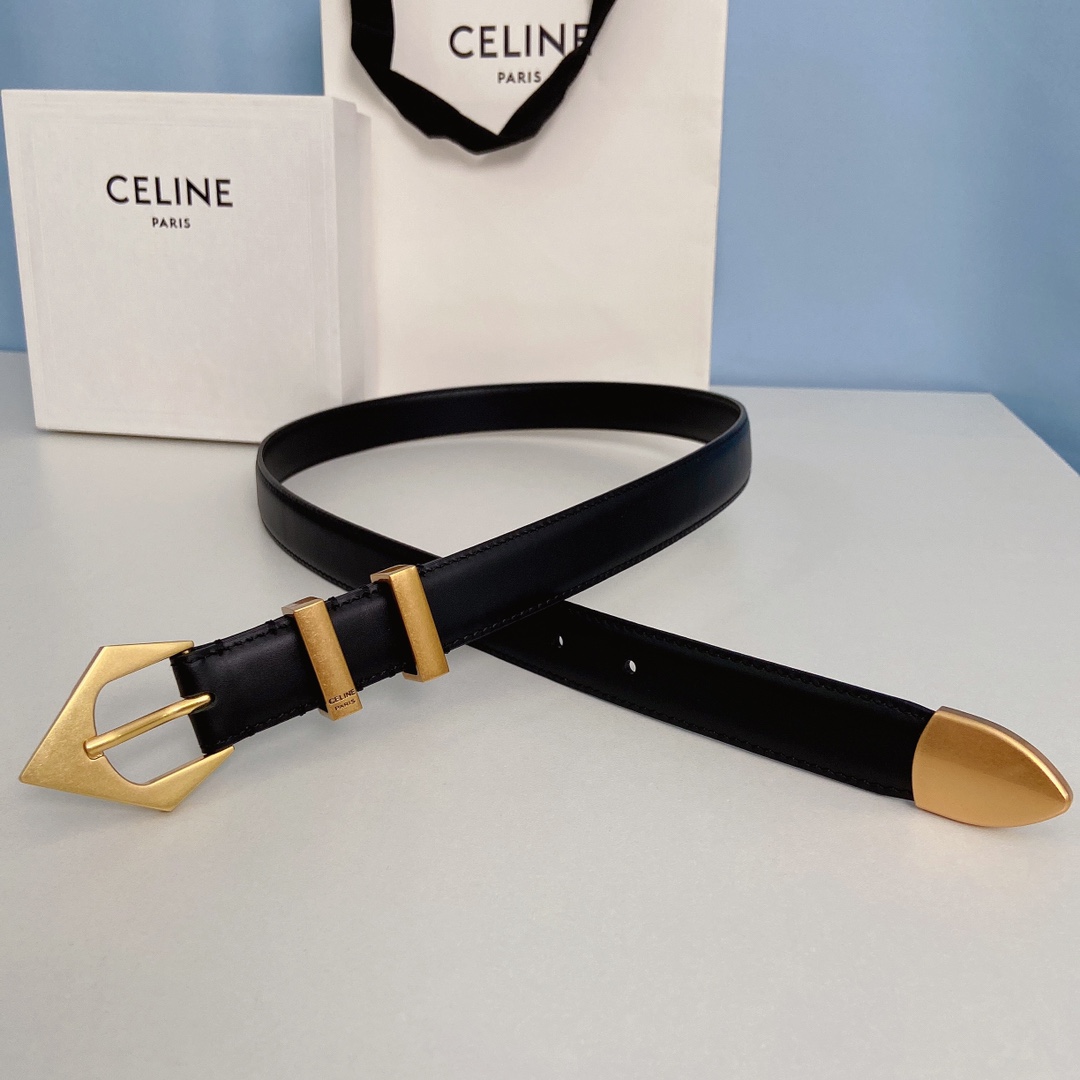 Celine Women Leather Belts Width 20mm 0021