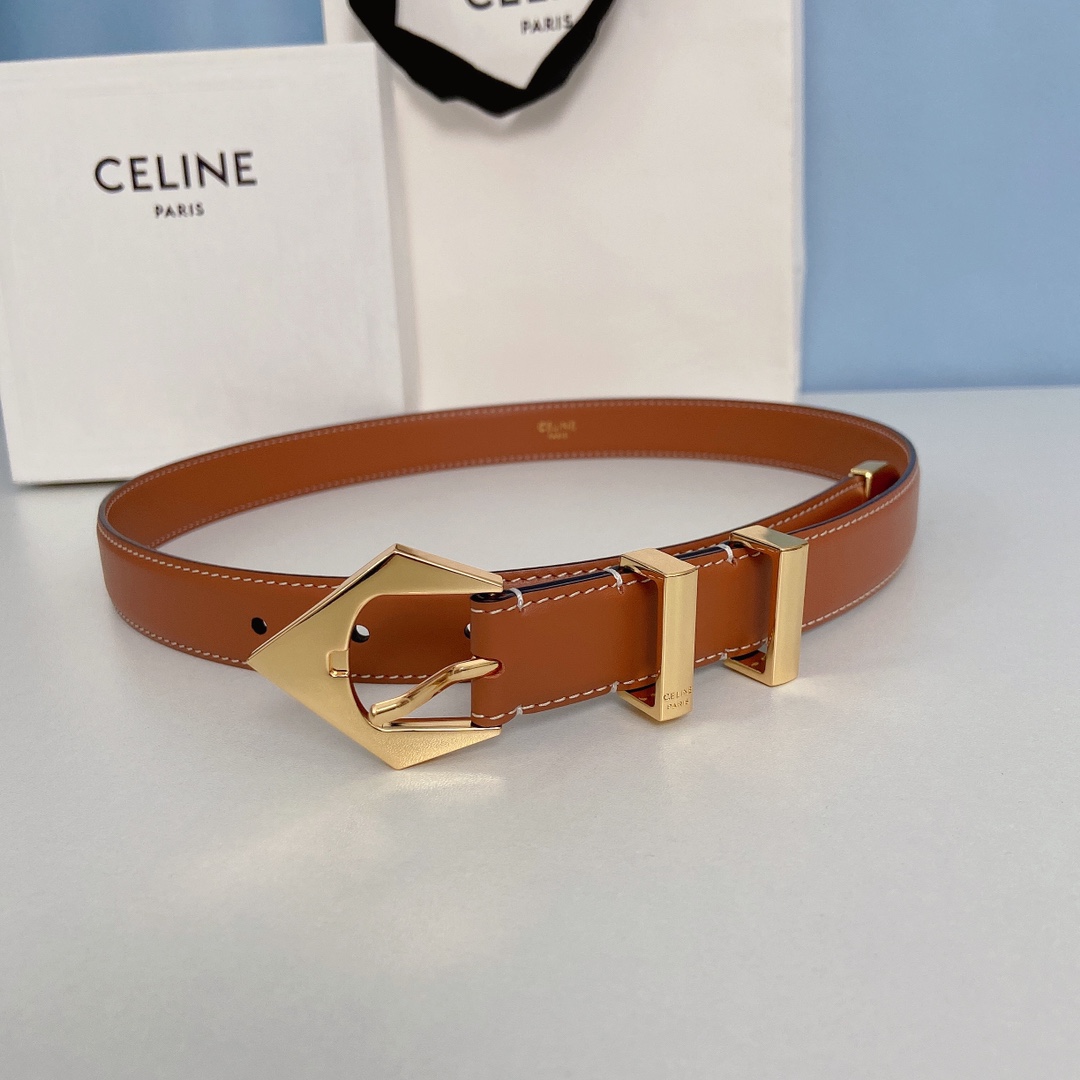 Celine Women Leather Belts Width 20mm 0023