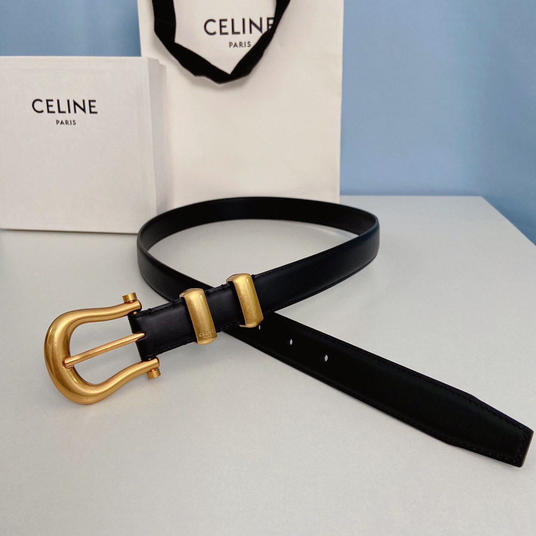 Celine Women Leather Belts Width 20mm 0024