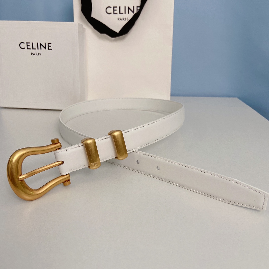 Celine Women Leather Belts Width 20mm 0026