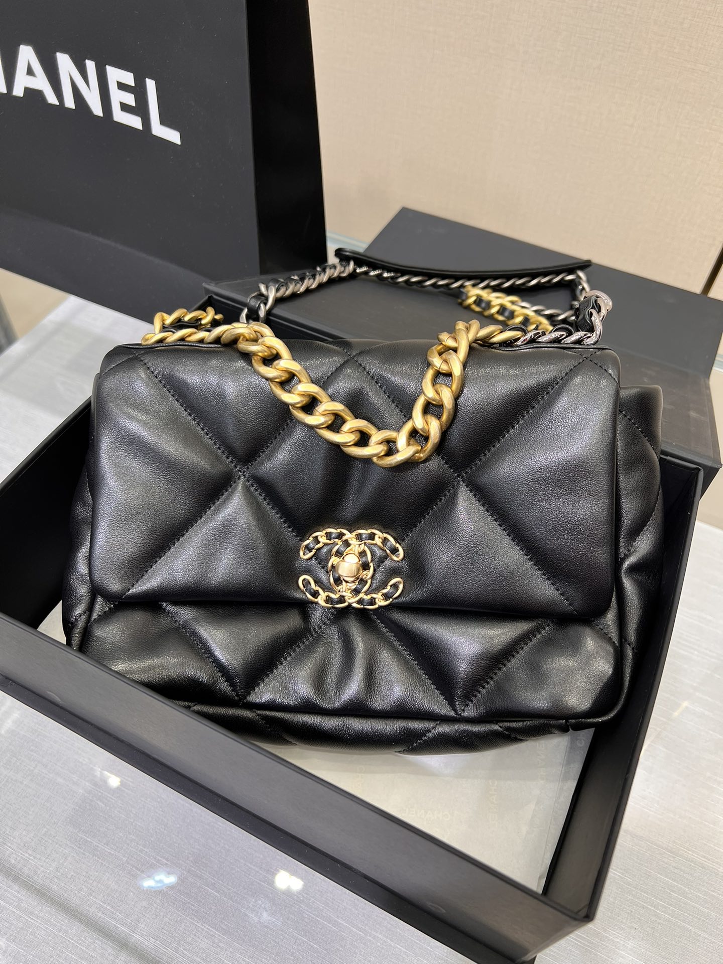 Chanel 19 Small Size 26cm Black