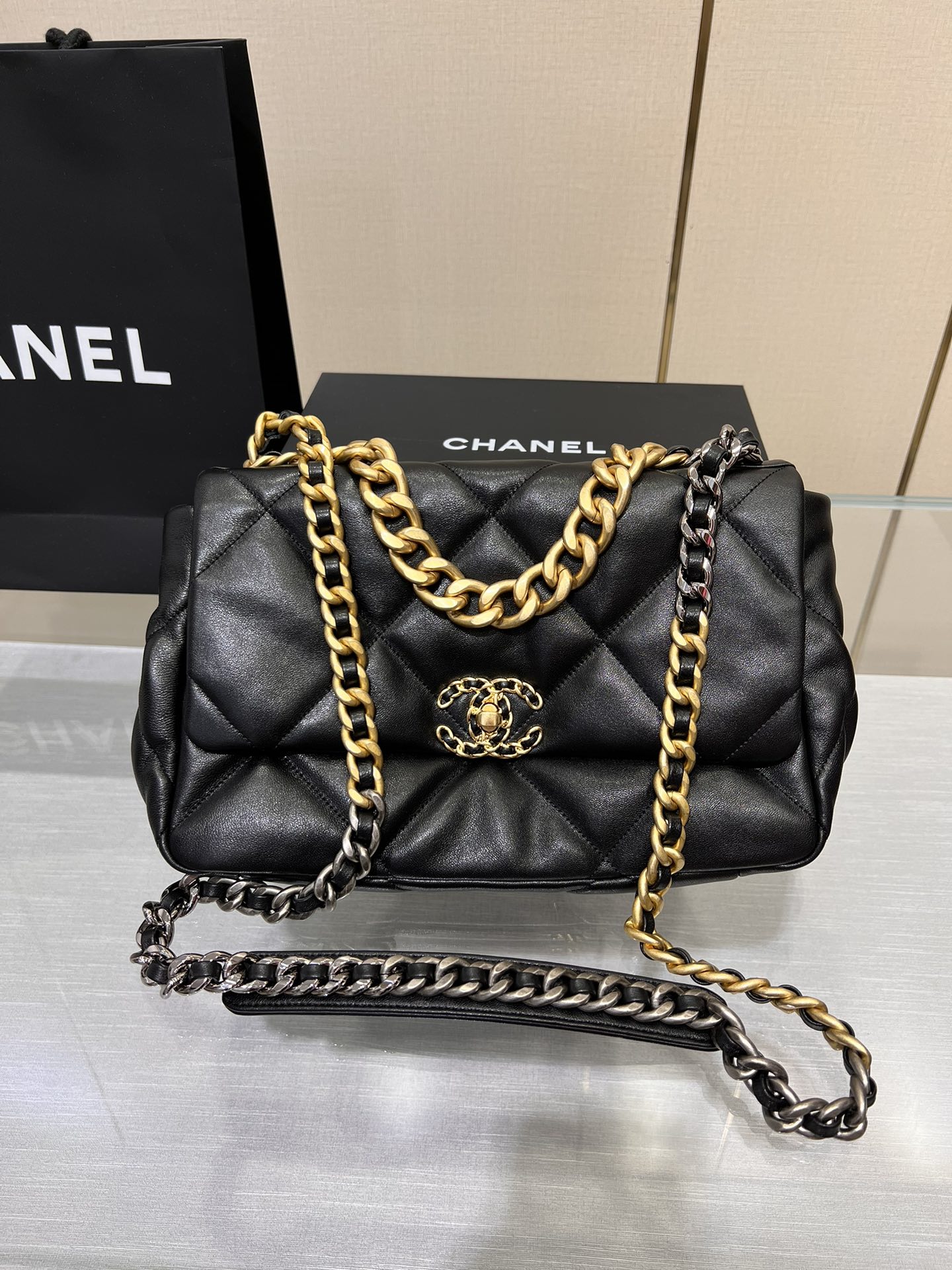 Chanel 19 Small Size 26cm Black