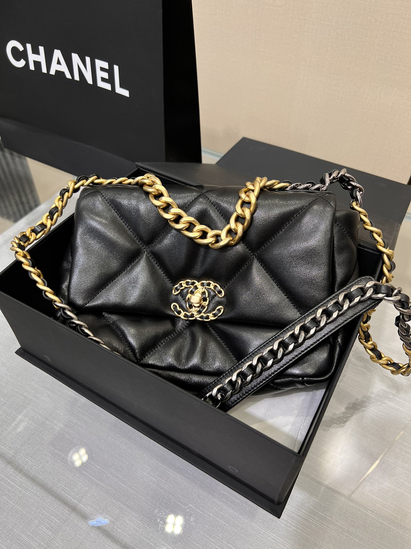 Chanel 19 Small Size 26cm Black