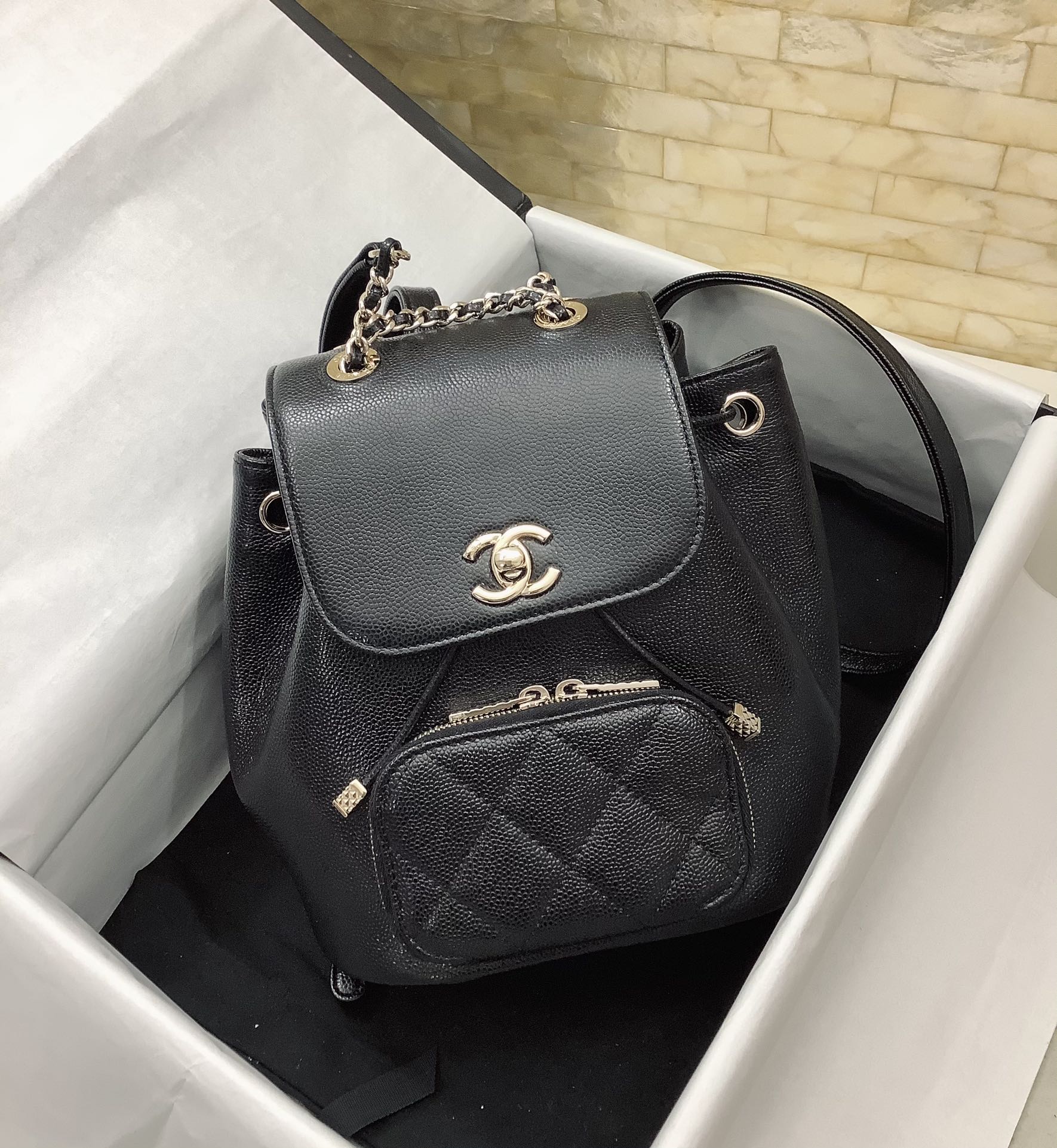 Chanel 2022 New Backpack Black Cowhide