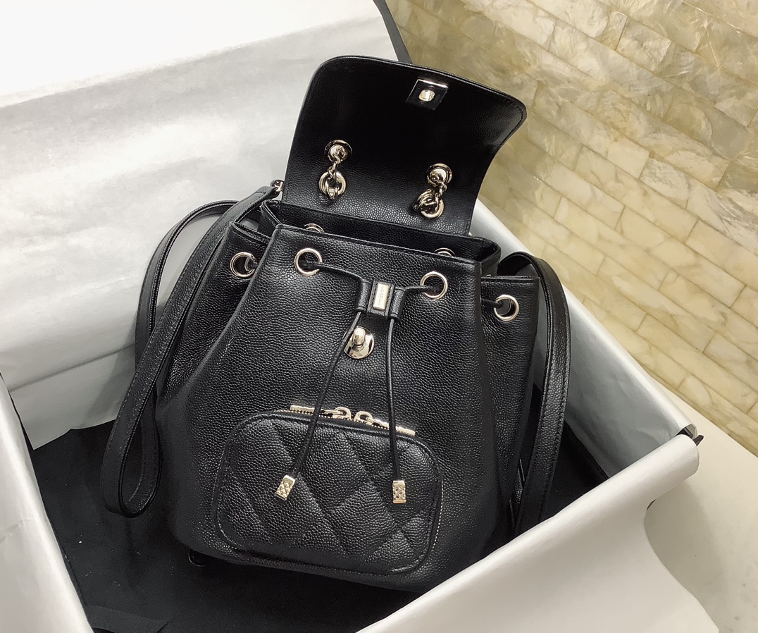 Chanel 2022 New Backpack Black Cowhide