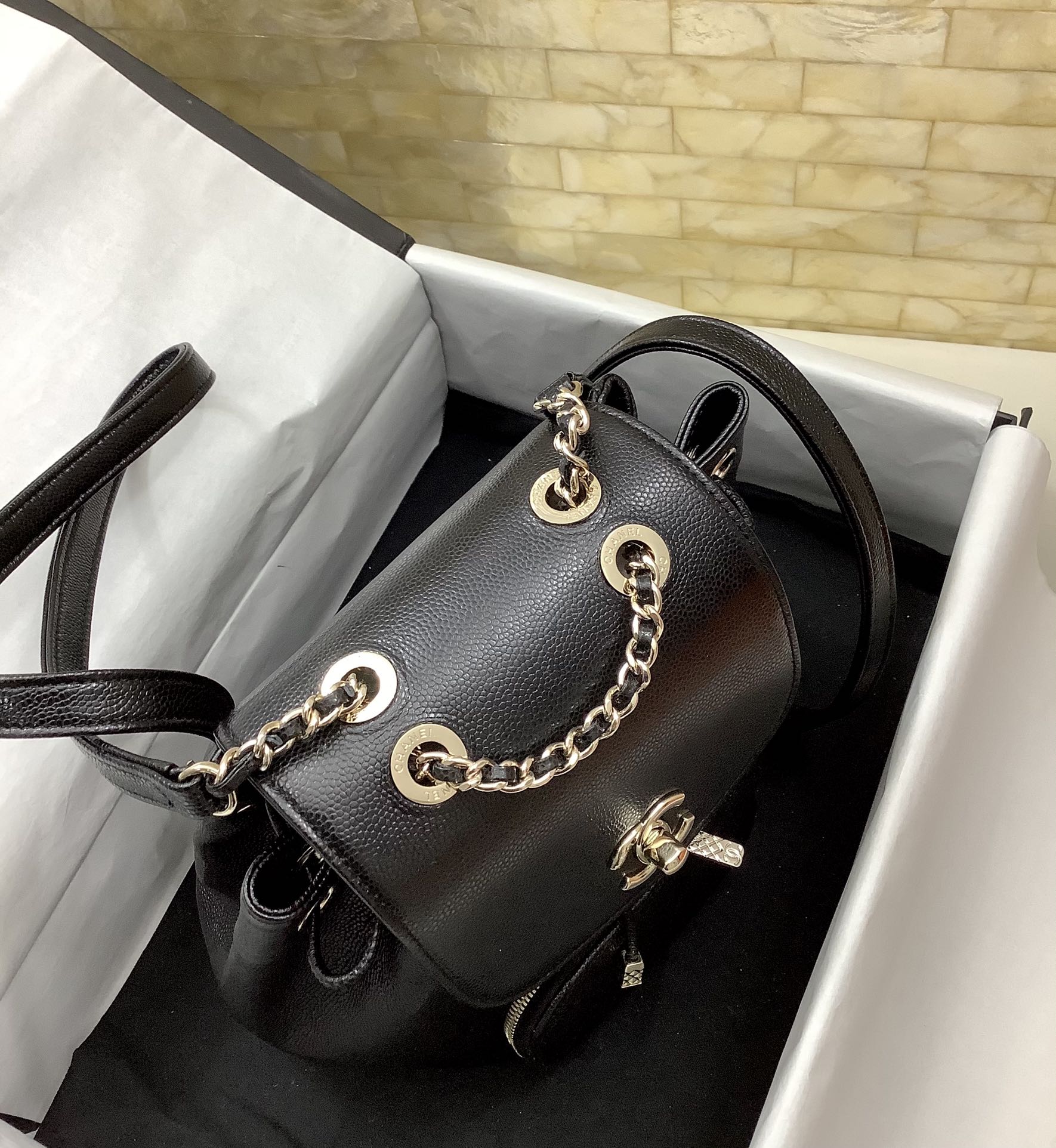 Chanel 2022 New Backpack Black Cowhide