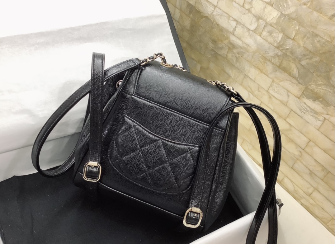 Chanel 2022 New Backpack Black Cowhide