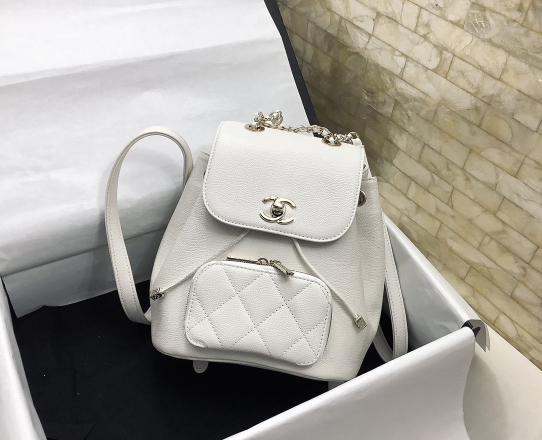 Chanel 2022 New Backpack White Cowhide