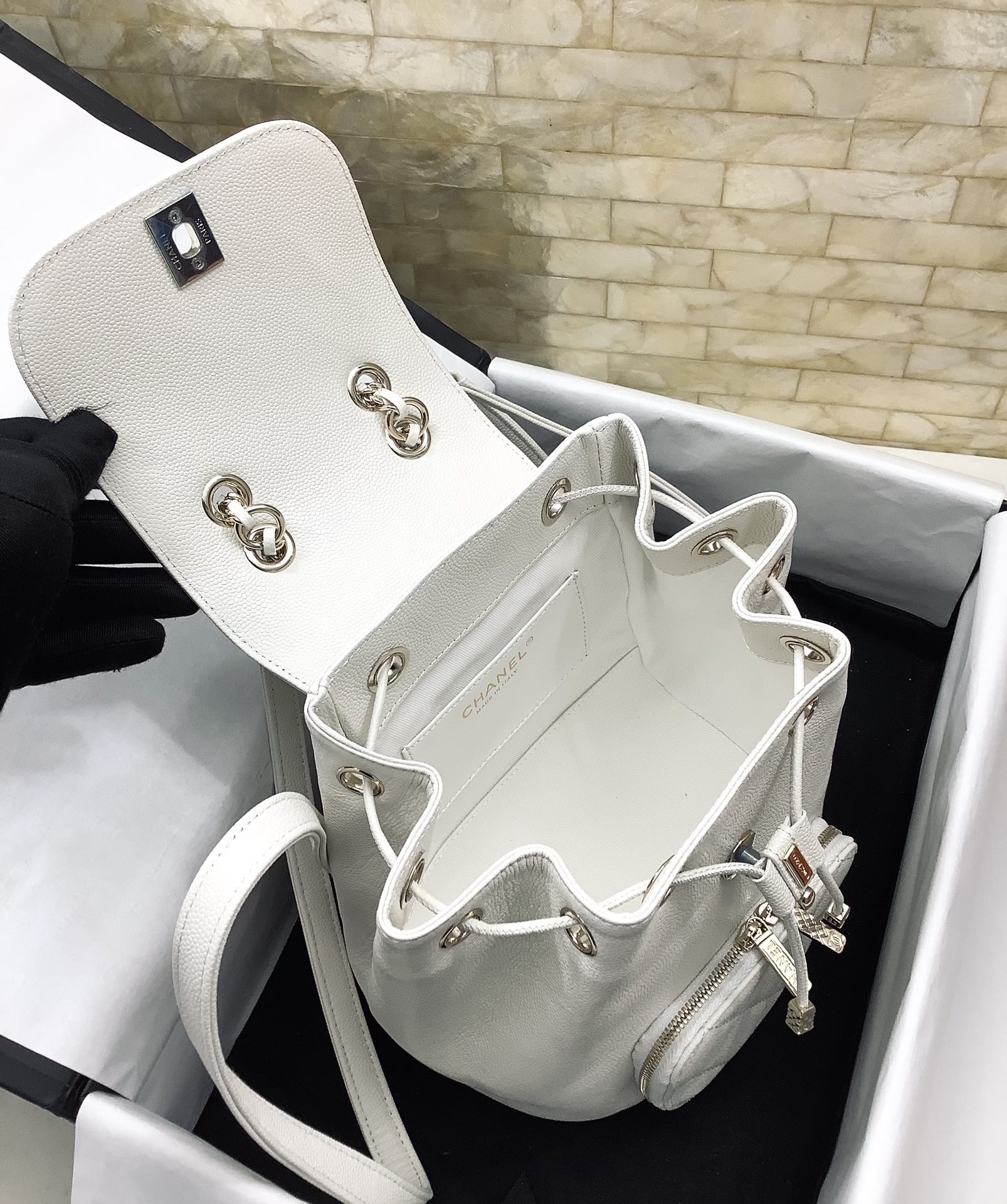 Chanel 2022 New Backpack White Cowhide