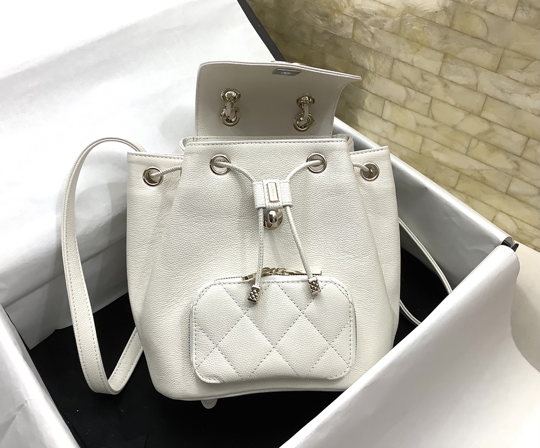 Chanel 2022 New Backpack White Cowhide