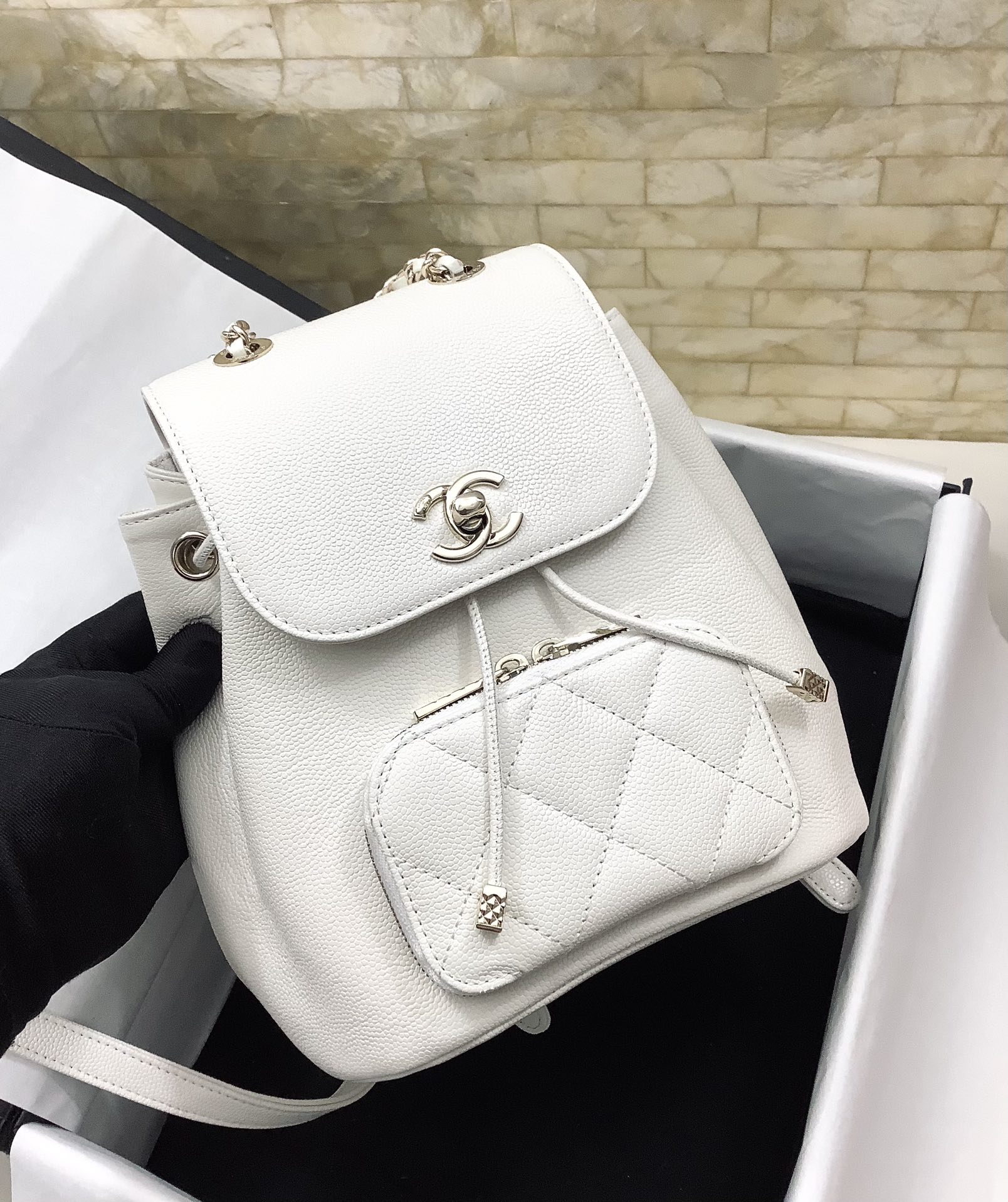 Chanel 2022 New Backpack White Cowhide