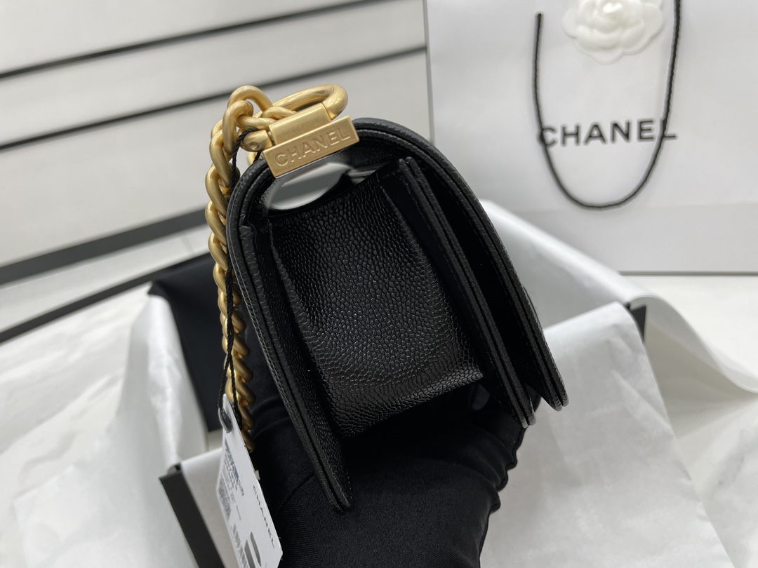 Chanel 22A Mini Boy Bag Black with Gold