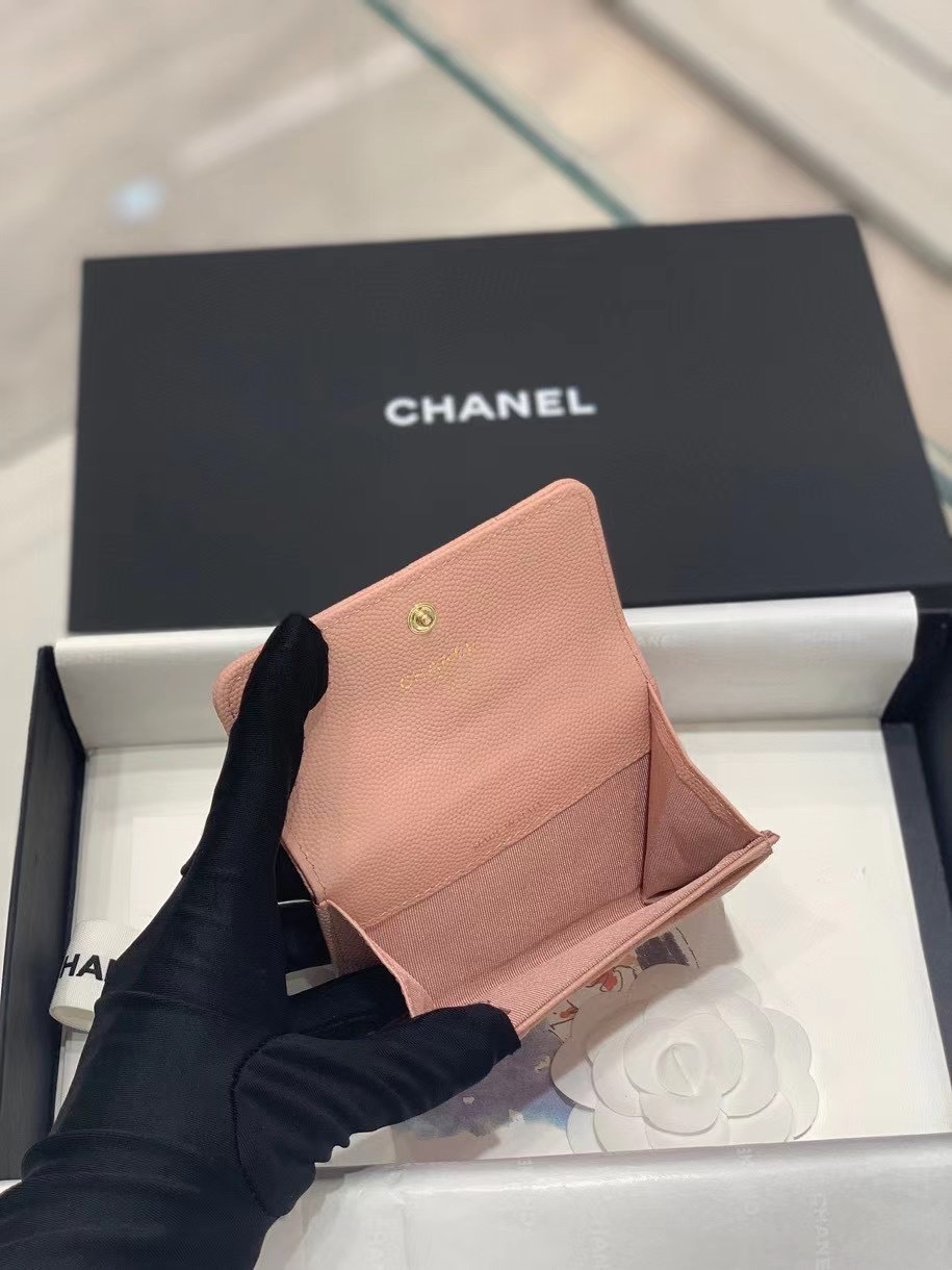 Chanel 22S Wallet Caviar Pink Leather with Diamonds