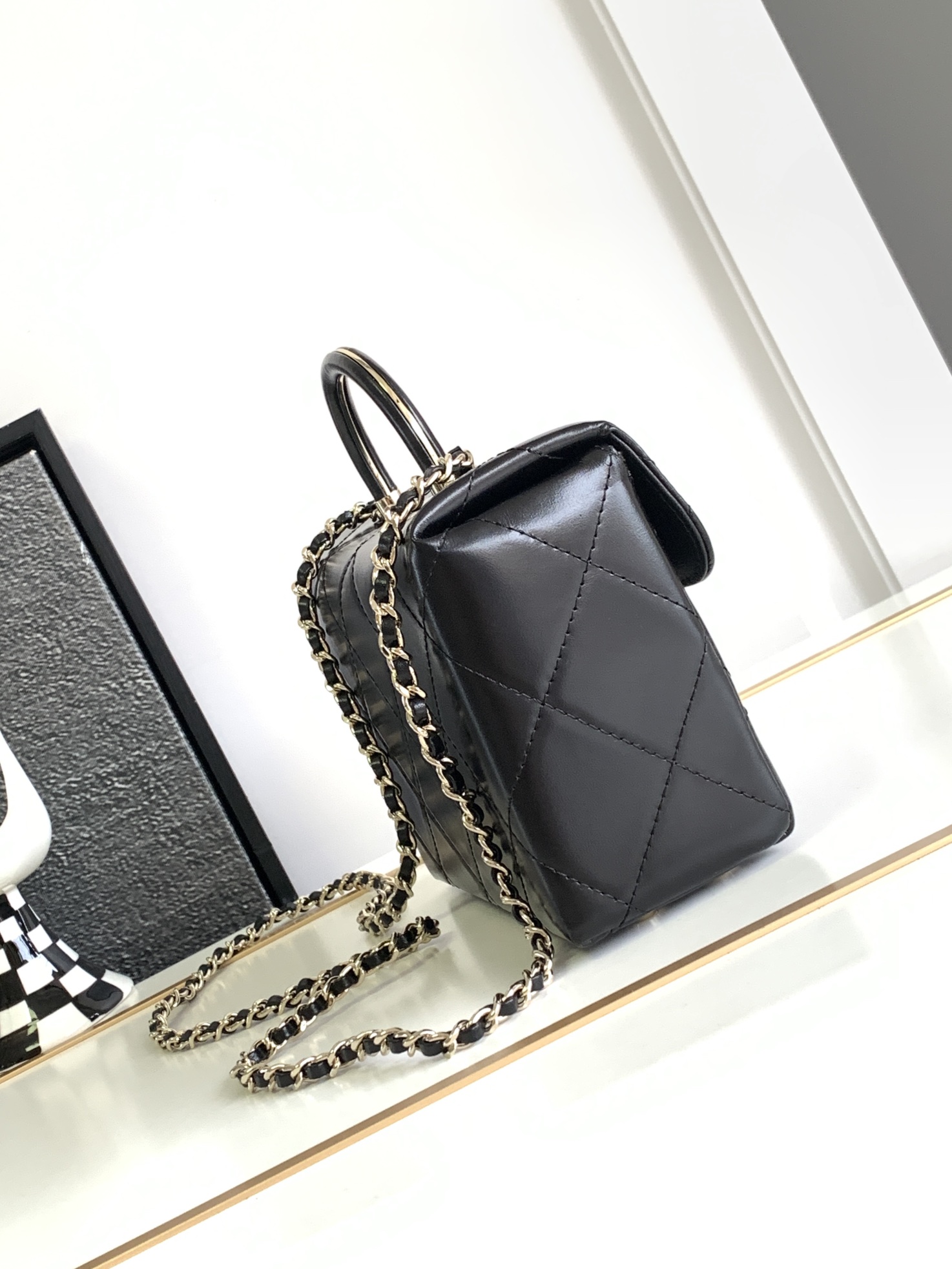 Chanel 23K Black Box Flap Bag