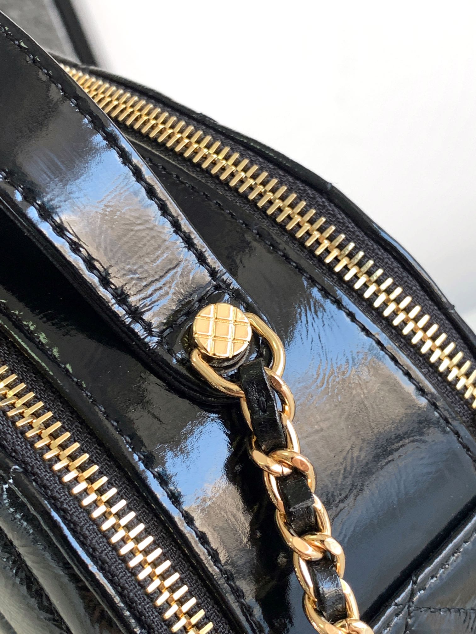 Chanel 23K black Bowling Shiny Bag