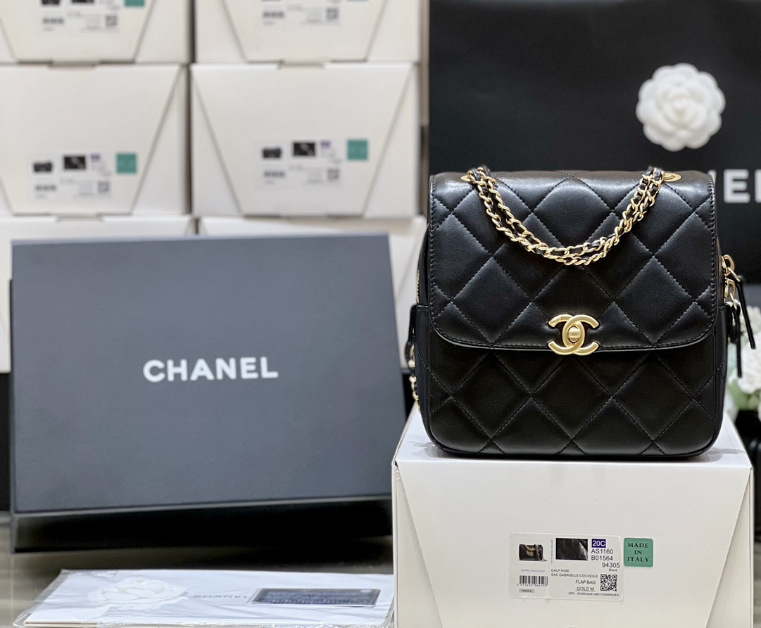 Chanel 23P Ado Backpack Lambskin Black GHW