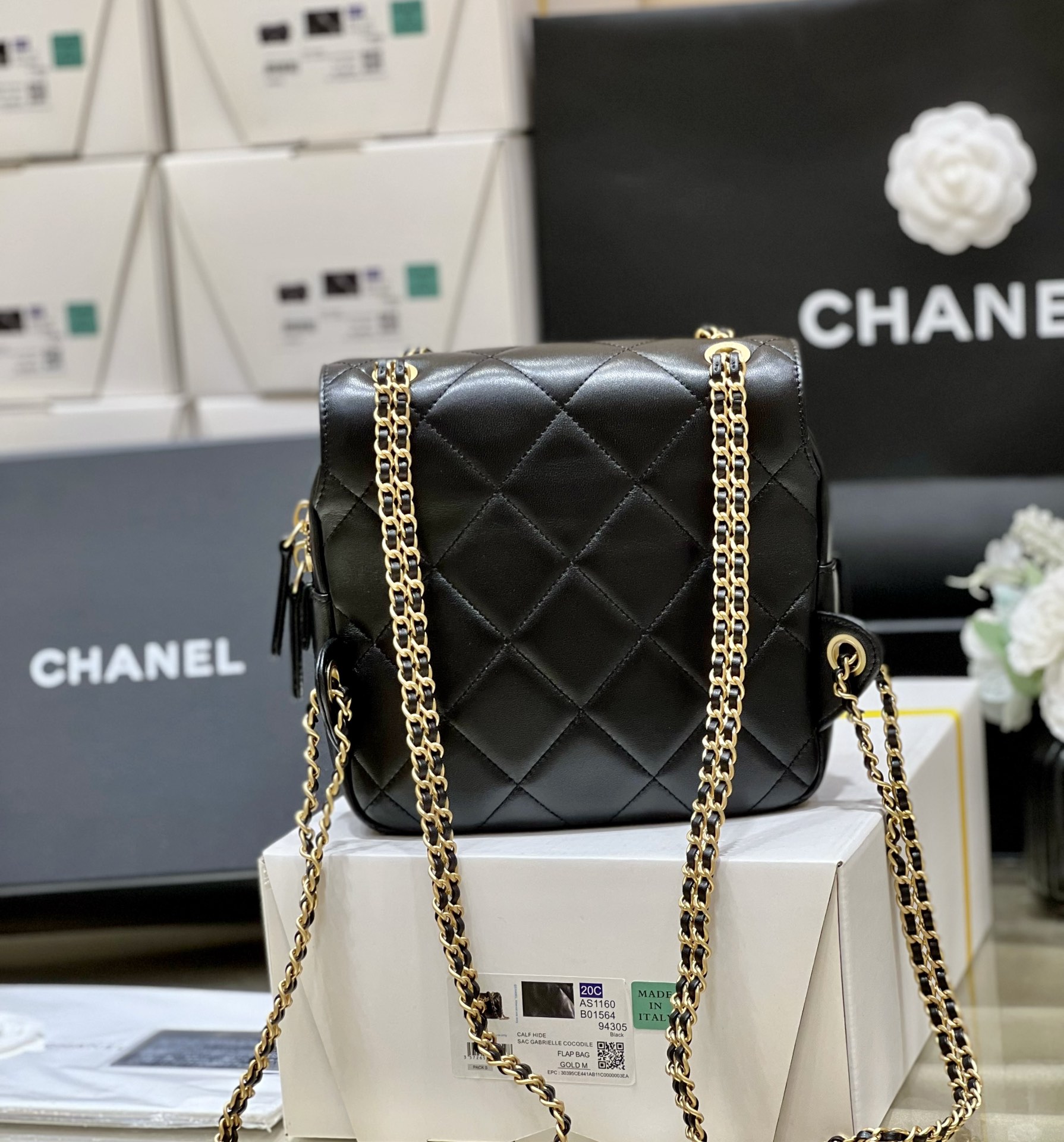 Chanel 23P Ado Backpack Lambskin Black GHW