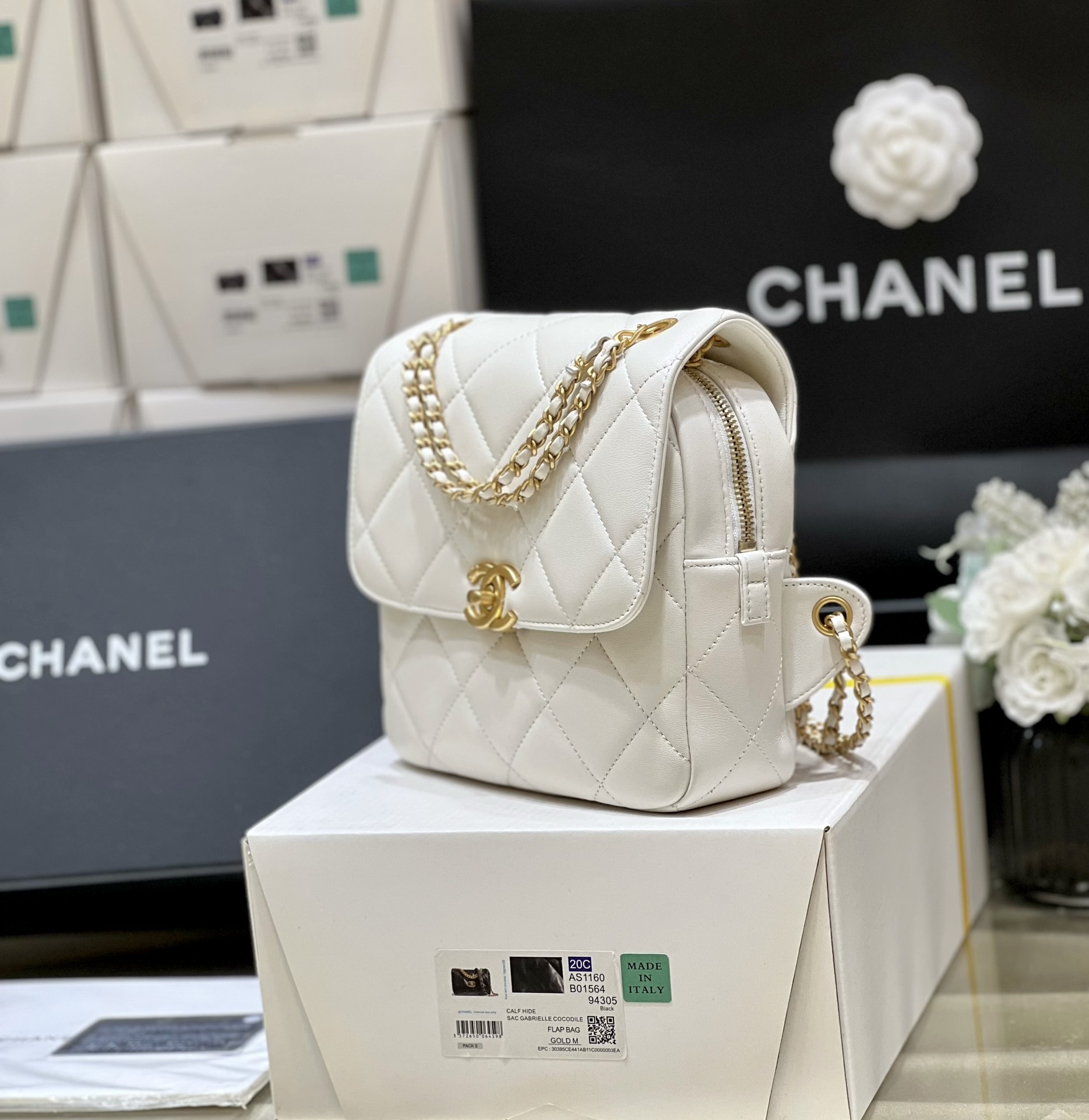 Chanel 23P Ado Backpack Lambskin White GHW